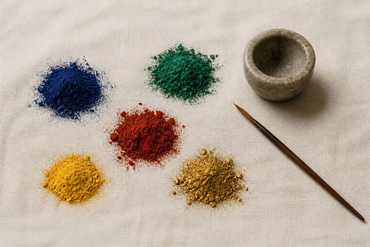 Ground mineral pigments